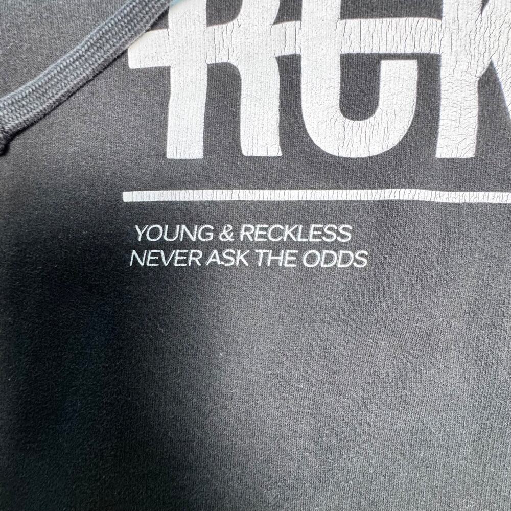 Young Reckless Y&R Hoodie Mens Medium Black Graphic Sleeve Logo Streetwear - Picture 3 of 8